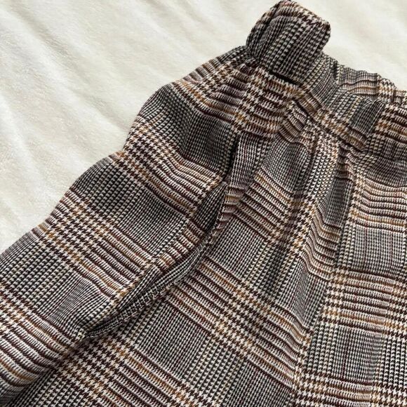 Plaid Pull On Shorts Medium Elastic Waist Preppy Academia Luxury - Picture 2 of 7